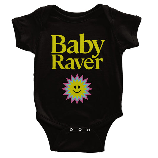 Baby Raver Bodysuit Romper in Black