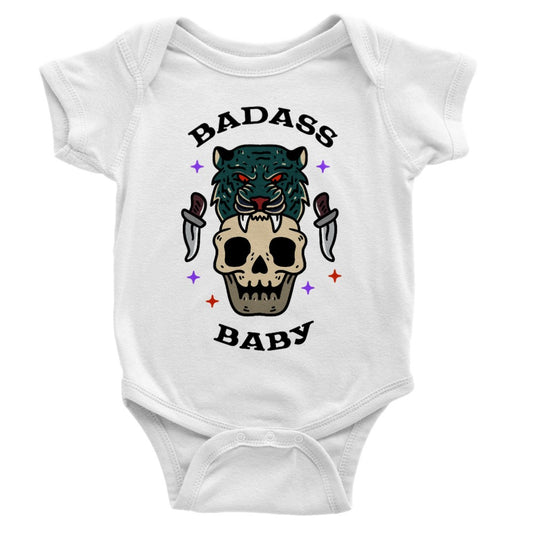 Badass Baby Bodysuit Tattoo style raver