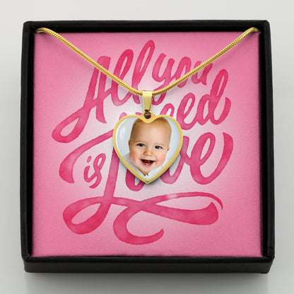 All You Need Is Love Personalized Photo Necklace (with box)
