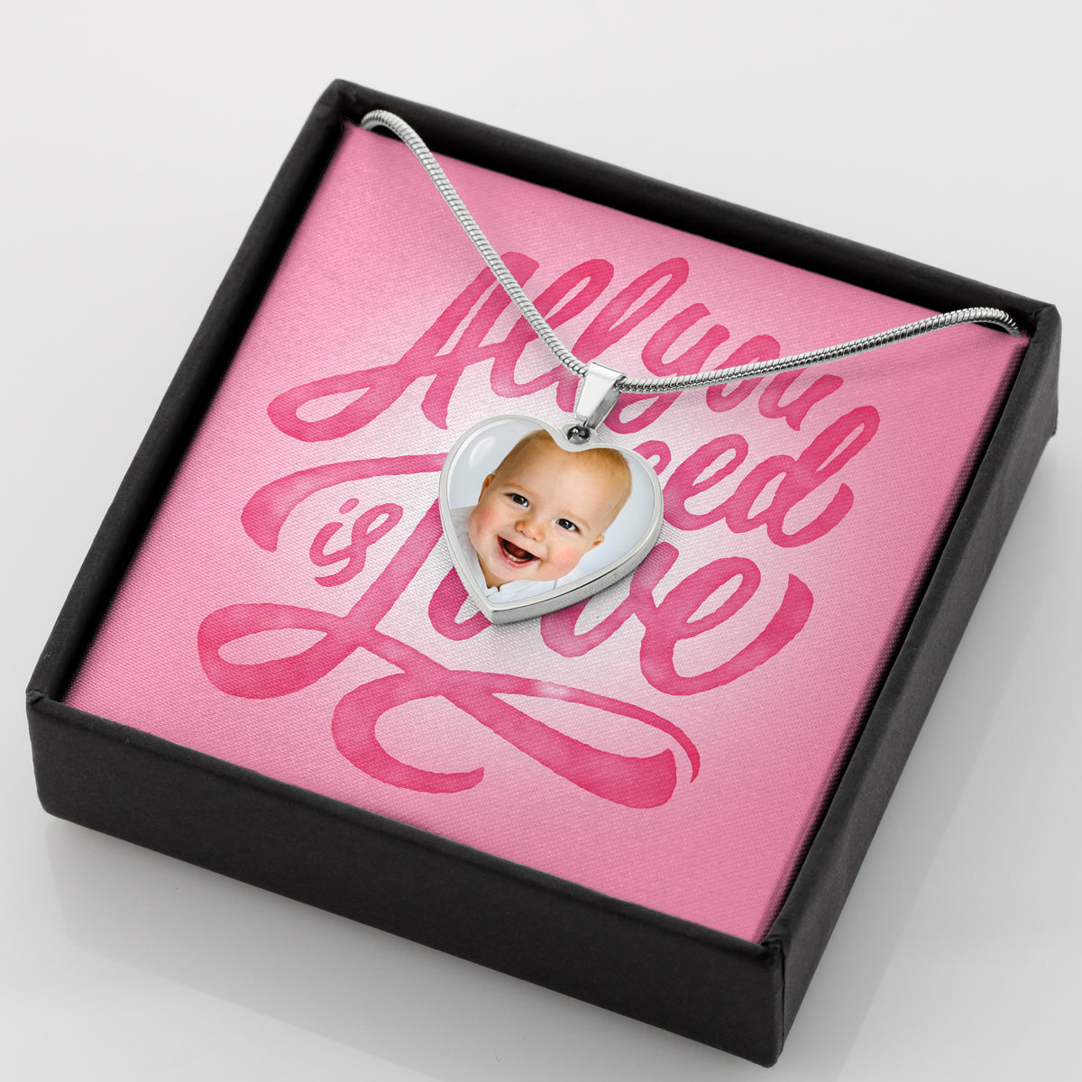 All You Need Is Love Personalized Photo Necklace (with box)