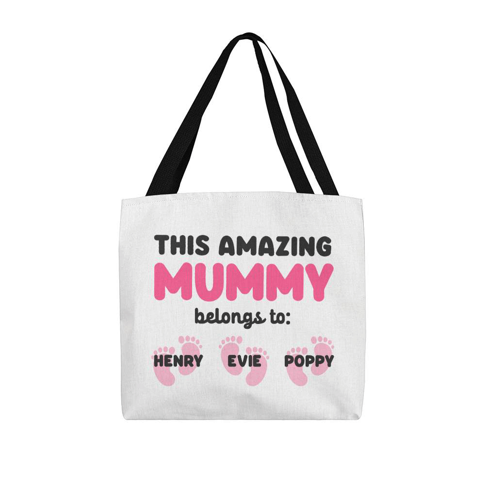 This Mummy Belongs to, Custom Mummy Tote Bag, Personalised Child Names, New Mum Birthday Gift, New Mum Gift
