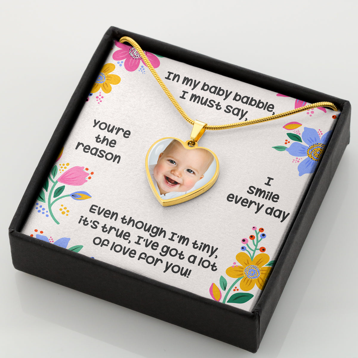 In my baby babble, I've got a lot of love for you! Photo Necklace (with box)