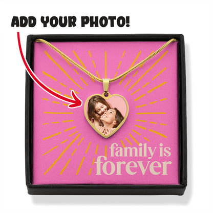 Family is Forever Personalised Photo Necklace (with box)