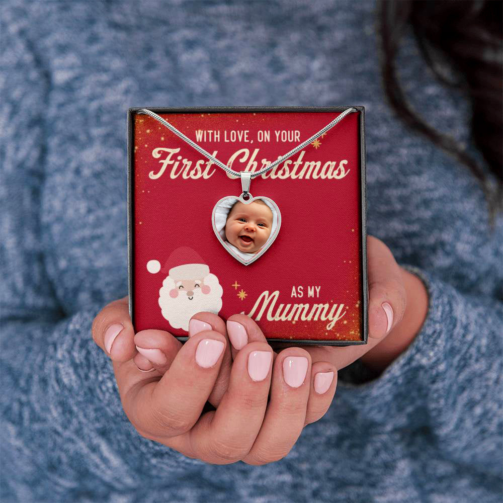 With Love, On Your First Christmas as My Mummy Personalized Photo Necklace (with box)